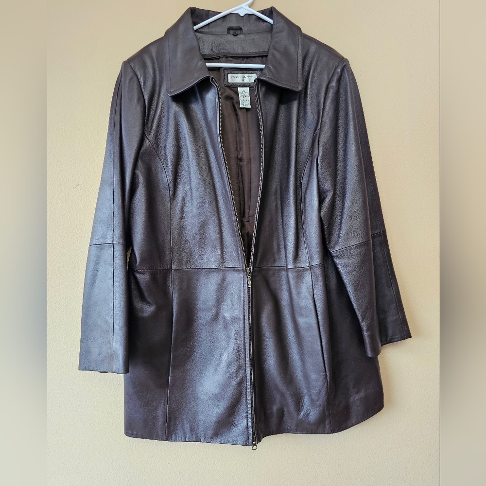 Preston & York Chocolate Leather Jacket Classic Design